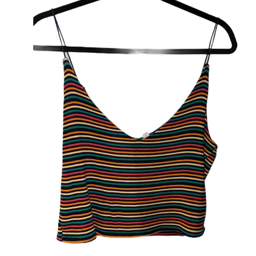 PM Basics Tank Top striped cropped